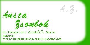 anita zsombok business card